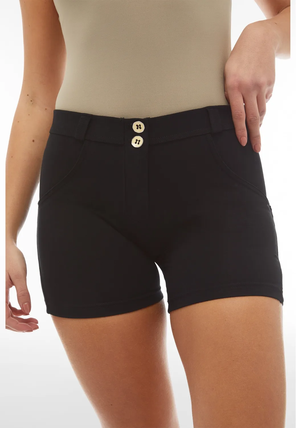 Freddy WR.UP Shorts Damen Jersey Schwarz Push-up