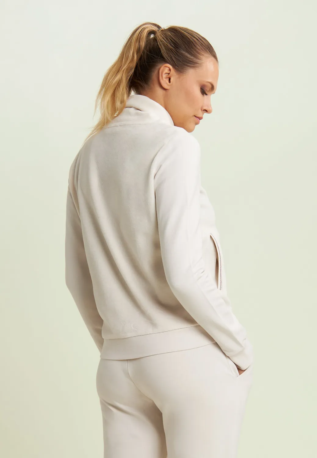 Freddy Samt Sweatjacke Damen Turbulence mit Zip