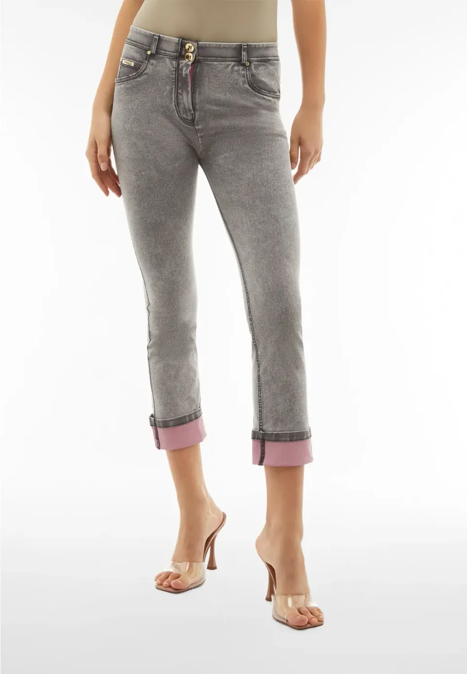 Freddy WR.UP Jeans Straight Push-up blau Kontrast-Umschlag