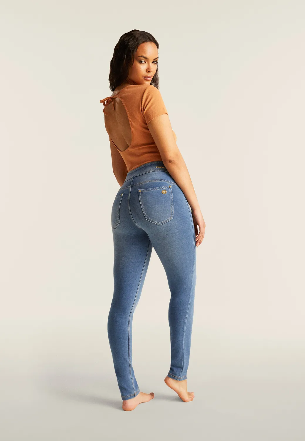 Freddy N.O.W. Skinny Jeggings High Waist Schwarz Denim