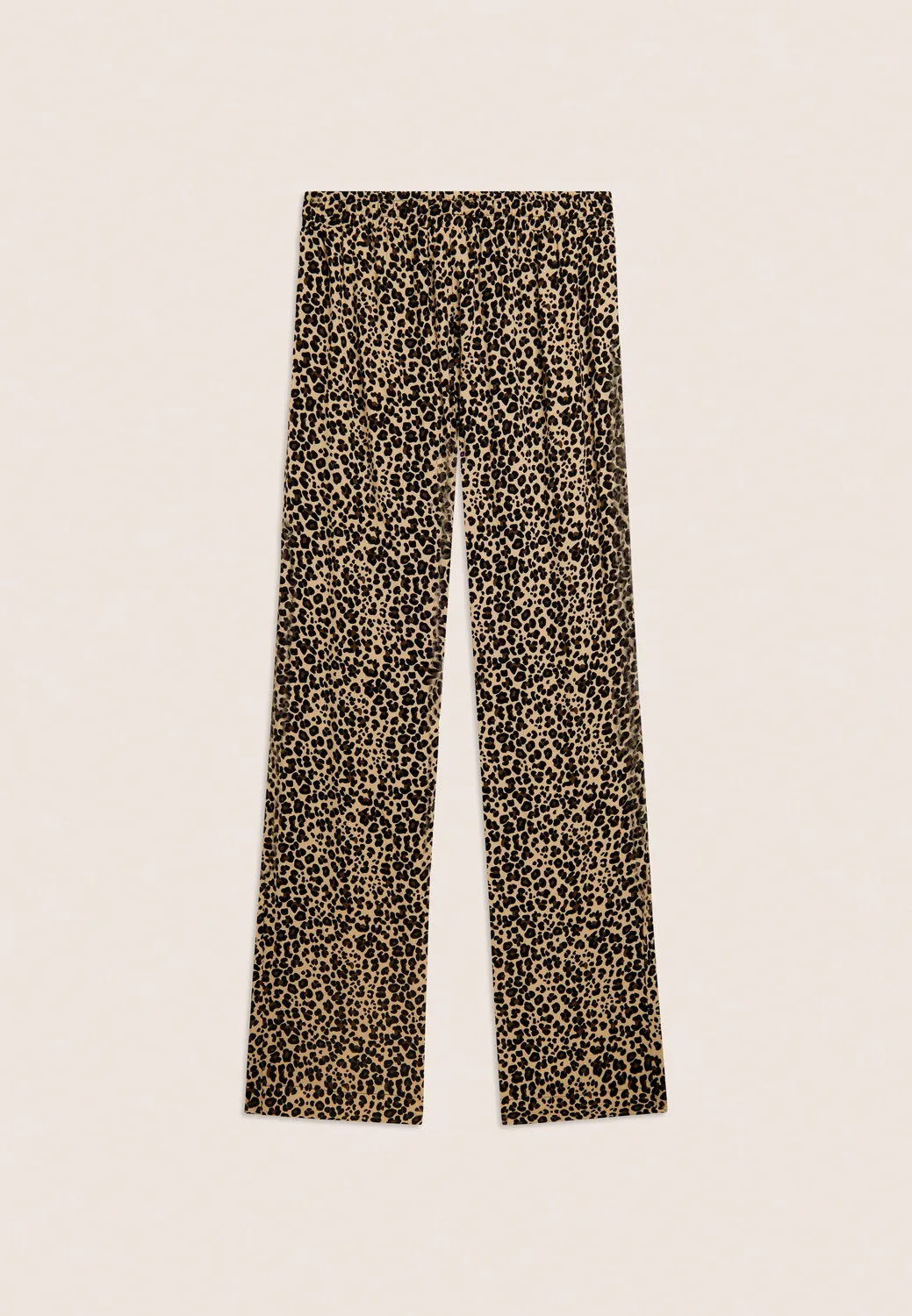 Freddy Wide Leg Hose Viskose Animalier Grau leicht