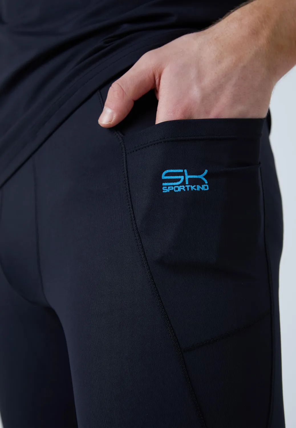SPORTKIND Short Tights Herren kurze Leggings Taschen UV-Schutz