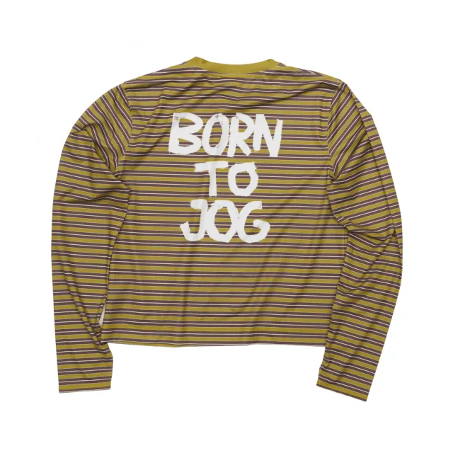 UNNA Striped LS Laufshirt Mud Gold langarm recycelt