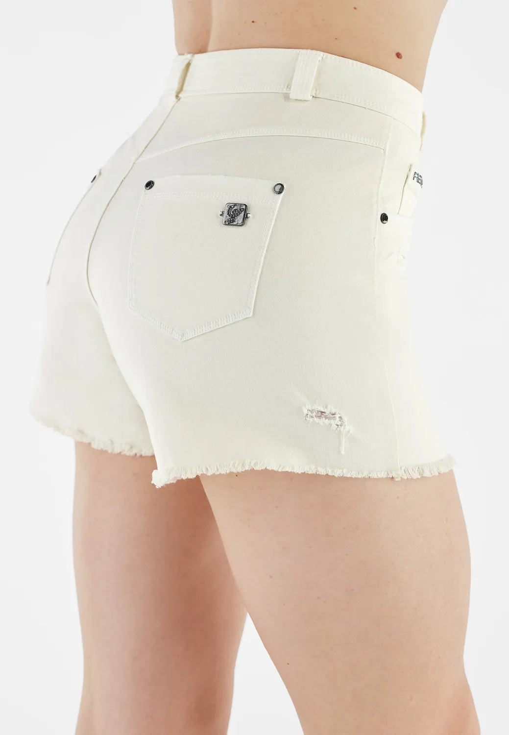 Freddy Black Shorts Nero mit Fransen elastisch