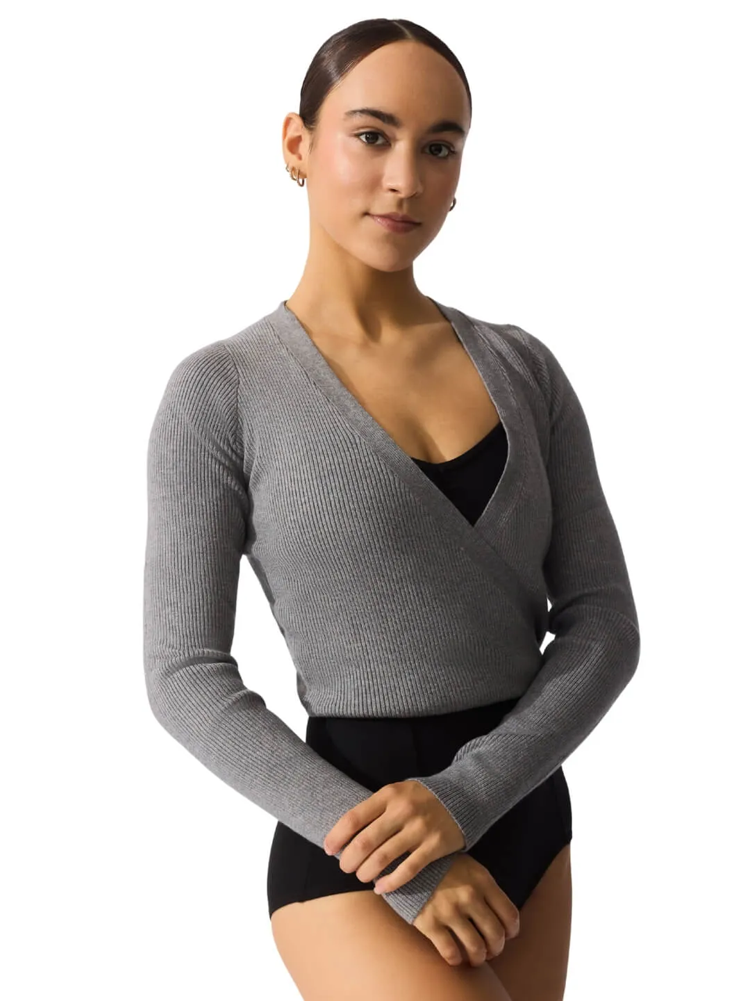 Capezio 11381W Wickelpullover Strick Pink gerippt
