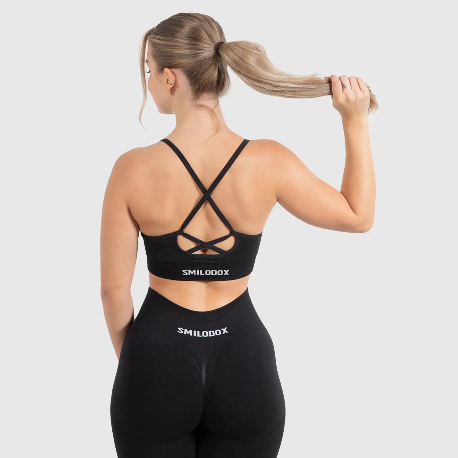 Smilodox Cetrina Scrunch Sport BH Schwarz