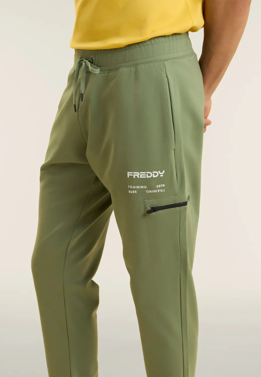 Freddy Sporthose Herren Gerade Blau Reissverschlusstasche