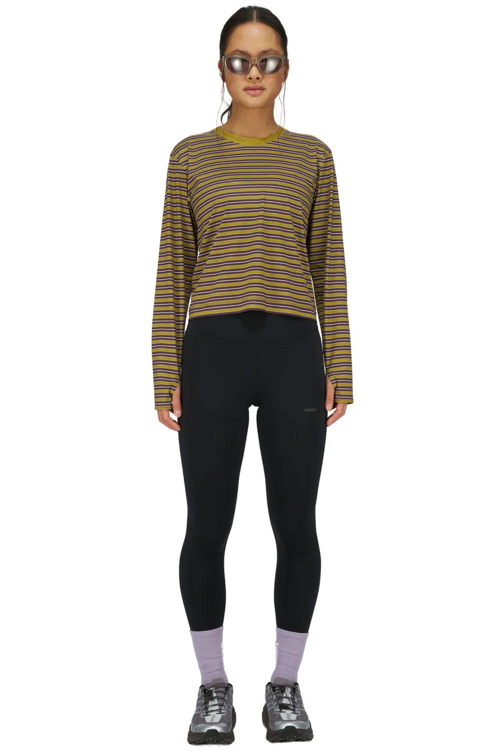 UNNA Striped LS W Langarmshirt Mud Gold Streifen