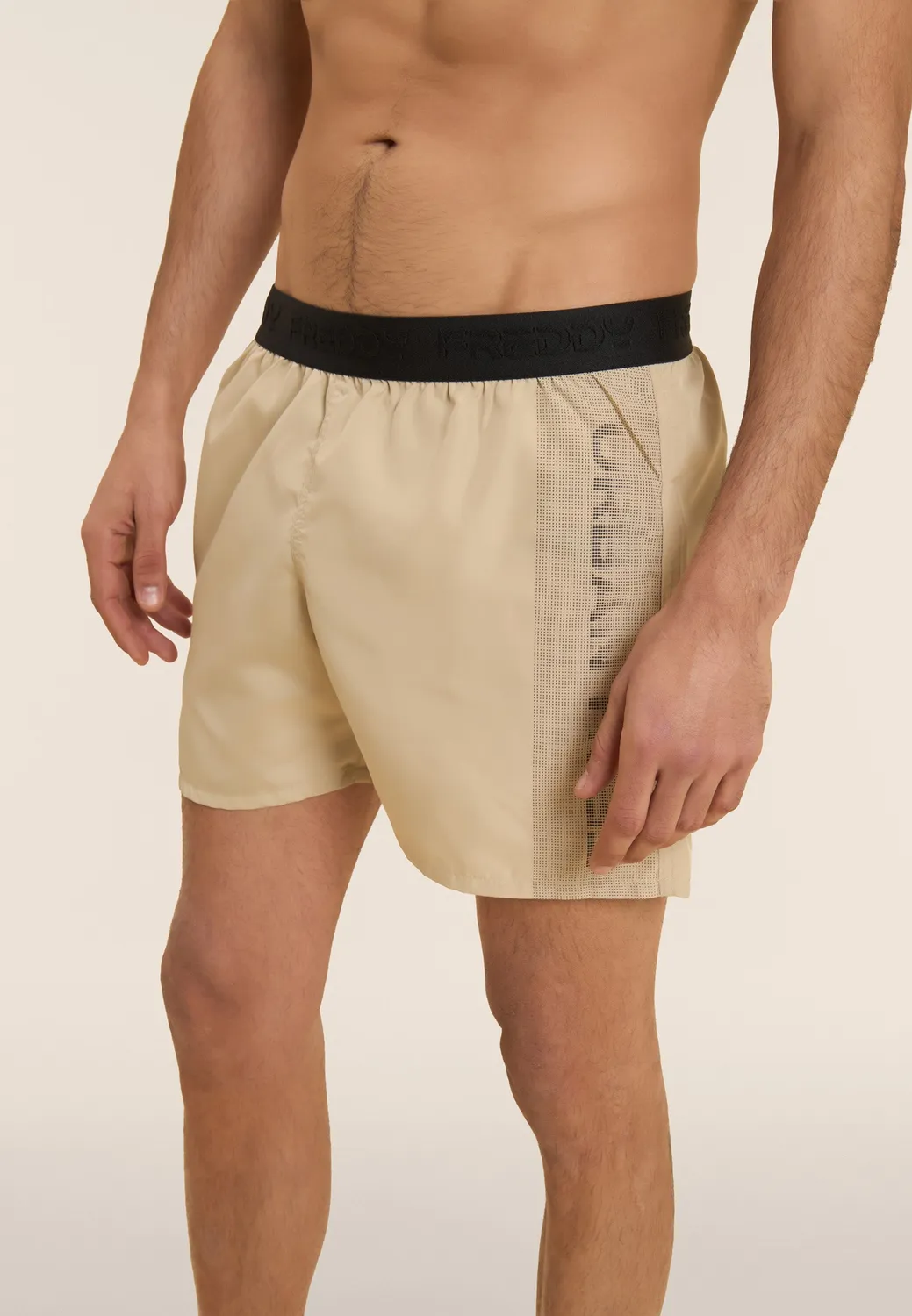 Freddy Badeshorts Herren Schwarz Boardshorts Taschen