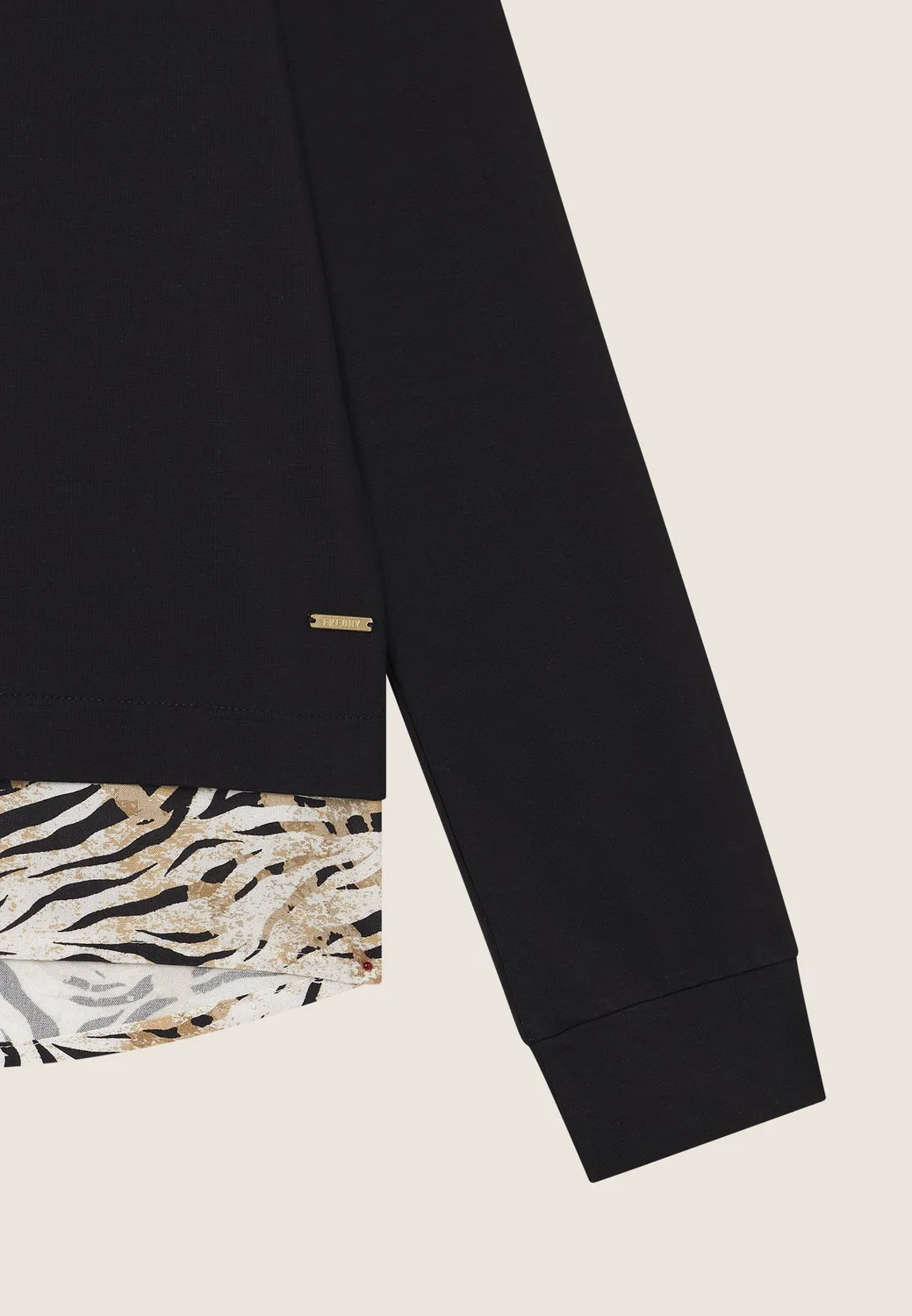 Freddy Zebra Sweatshirt Damen Schwarz XXS Golddruck