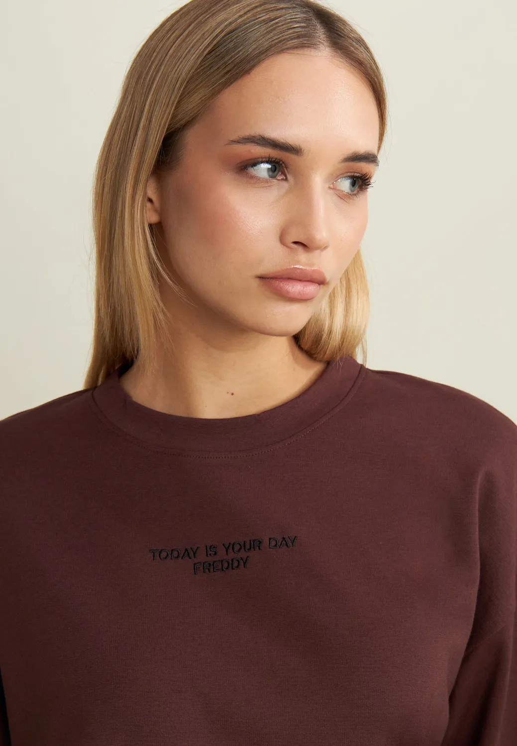 Freddy Sweatshirt Damen Schwarz Today Is Your Day