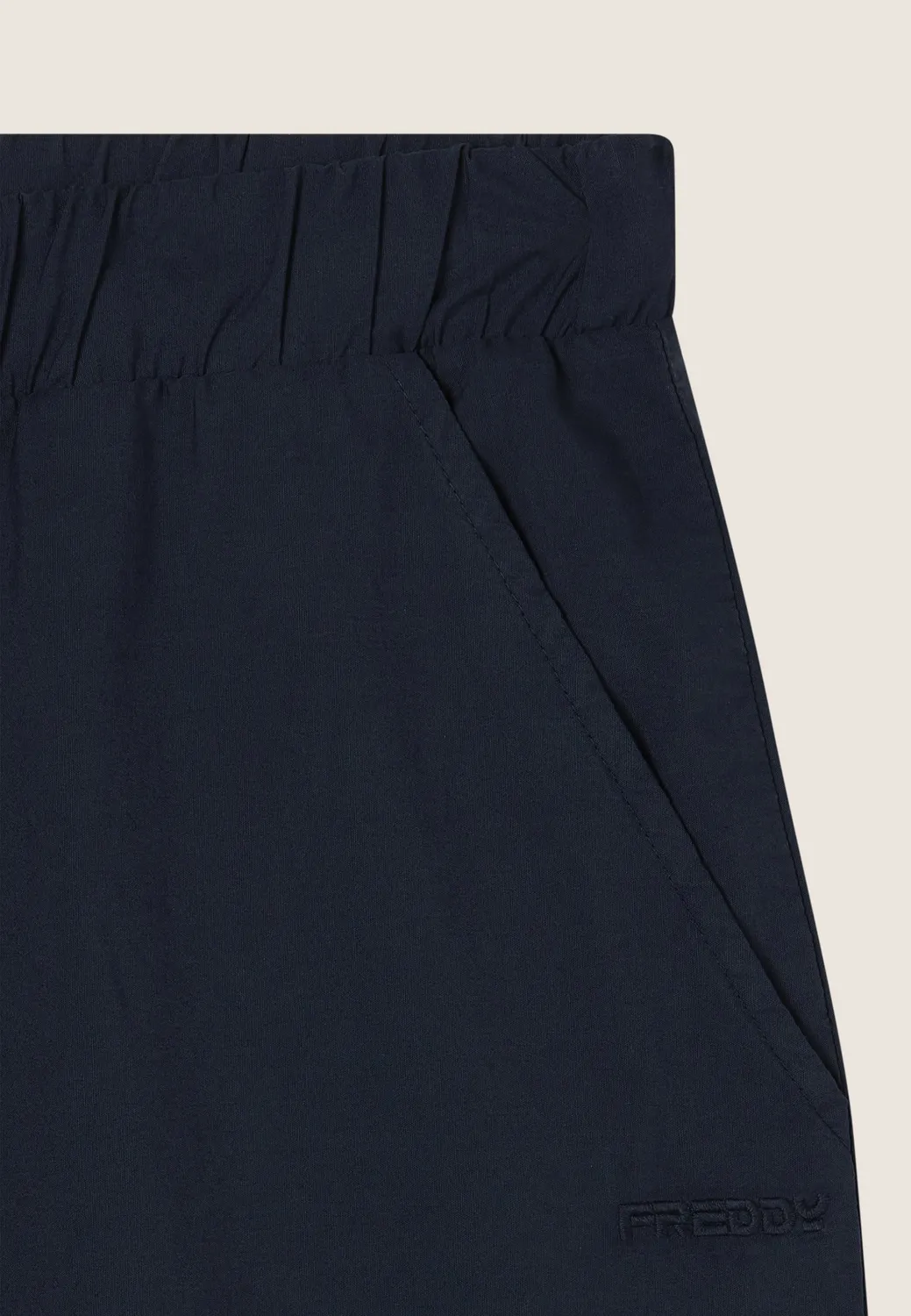 Freddy Wide Leg Hose Damen Baumwolle mit Stickerei 7/8