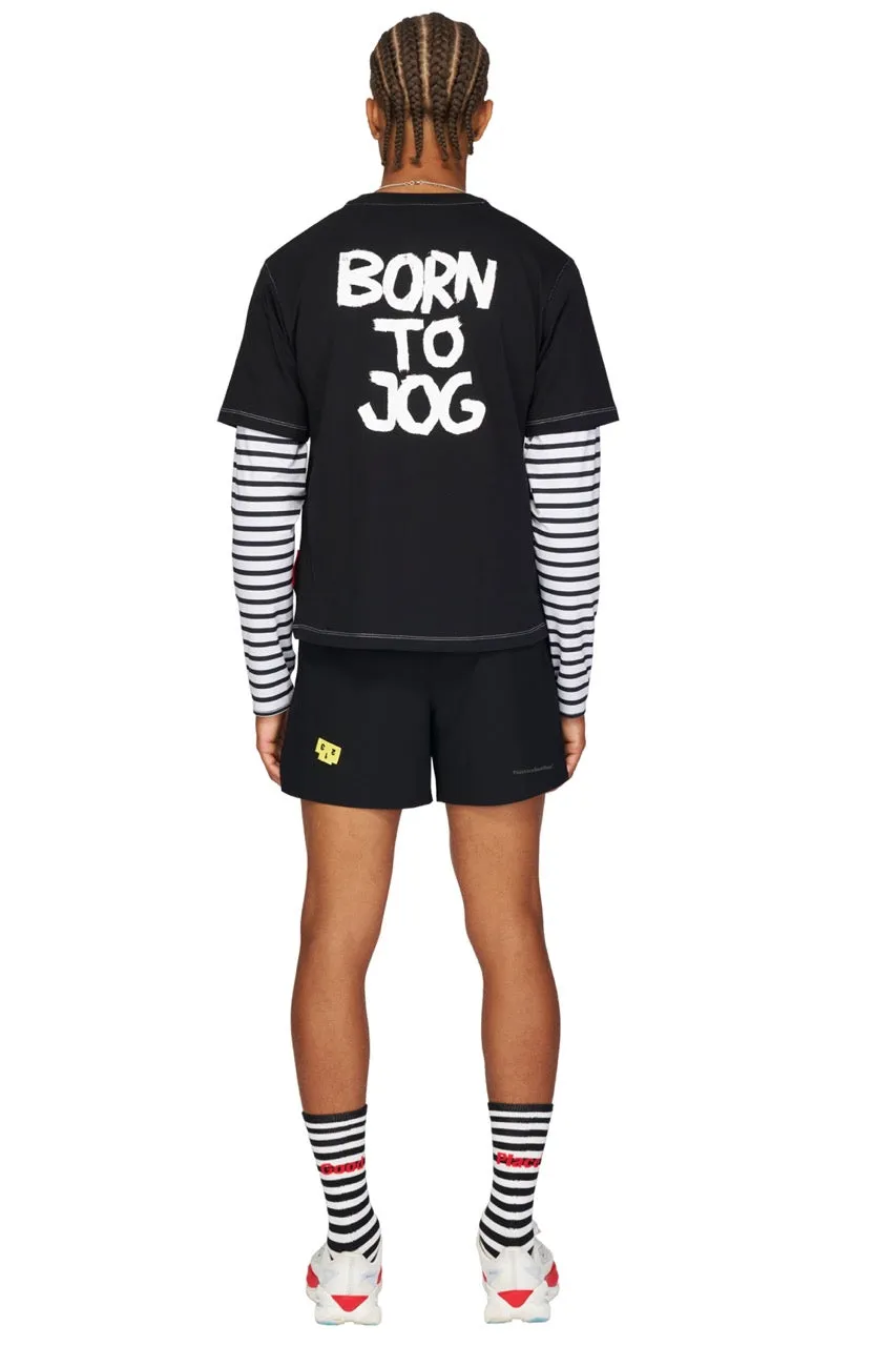 UNNA Born To Jog Tee Laufshirt schwarz Baumwolle