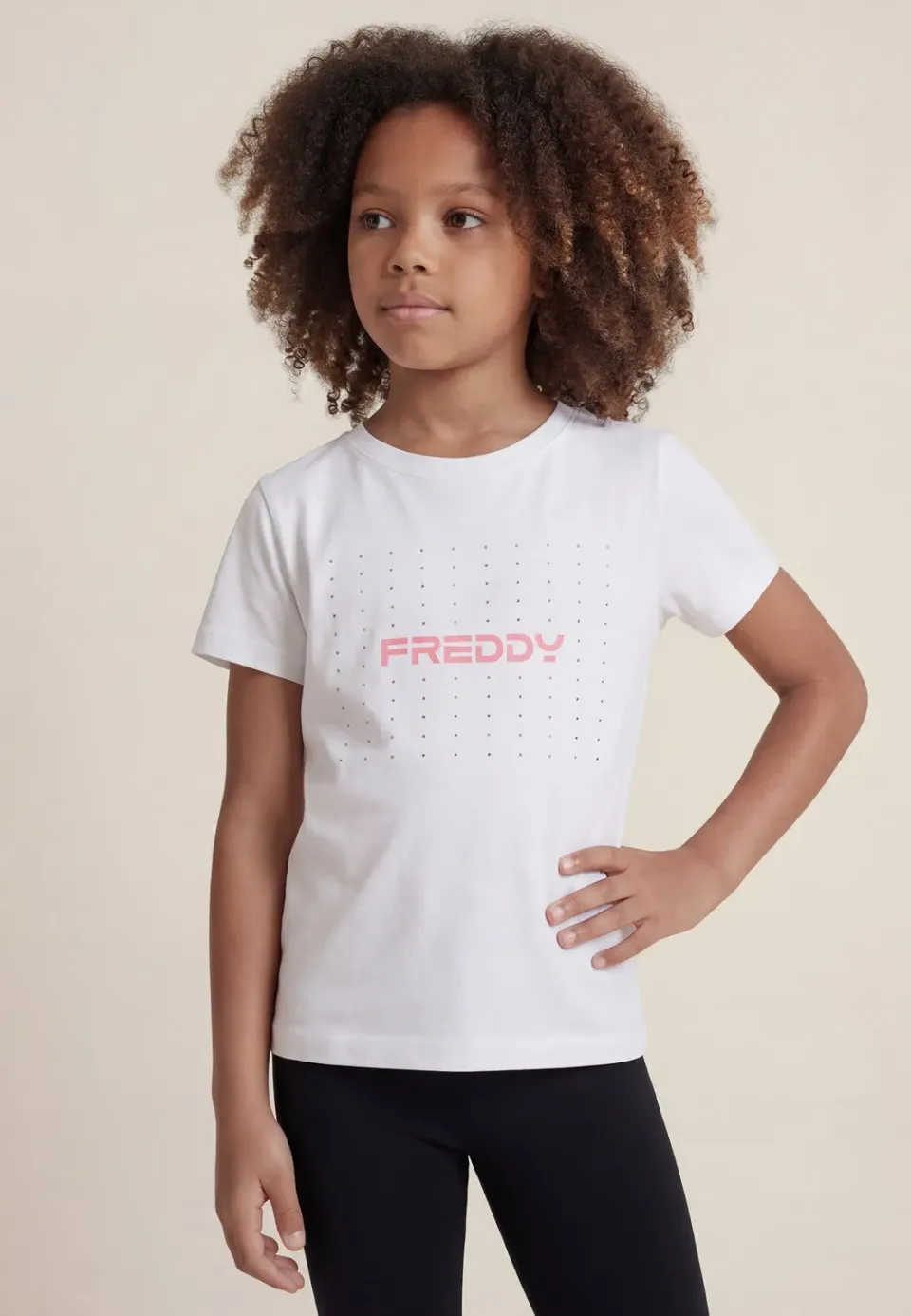 Freddy Logo Strass T-Shirt Mädchen Schwarz Jersey