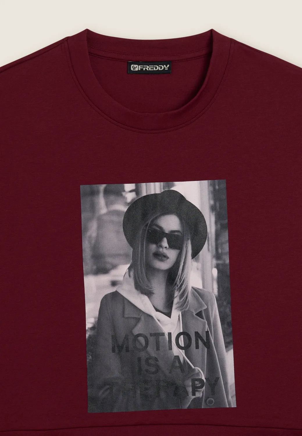 Freddy Sweatshirt Damen Cropped Fotoprint Cordovan