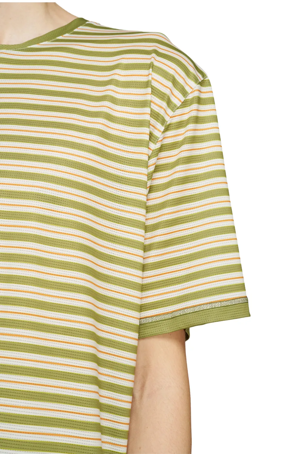 UNNA Wavy Tee Striped T-Shirt Sage Stripe Polyester
