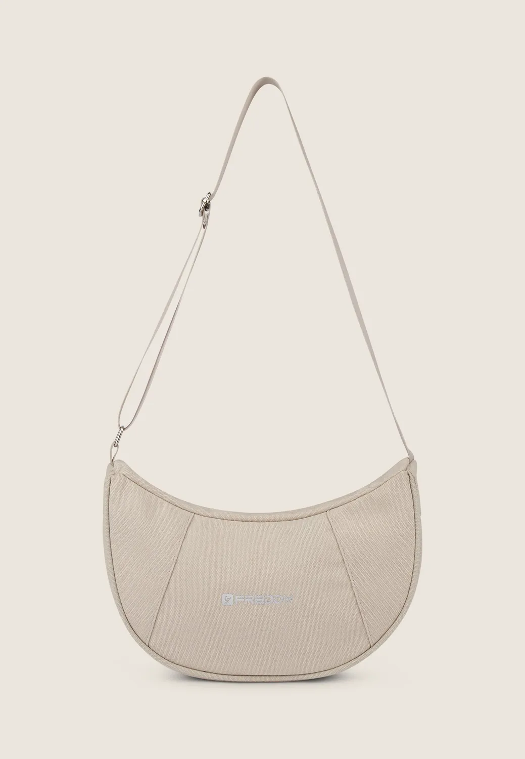 Freddy Schultertasche Canvas Halbmond Aloe Reissverschluss