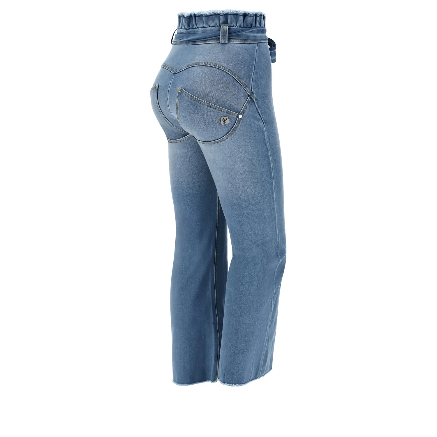 Freddy WR.UP Flare 7/8 Jeans hellblau Gürtel formend