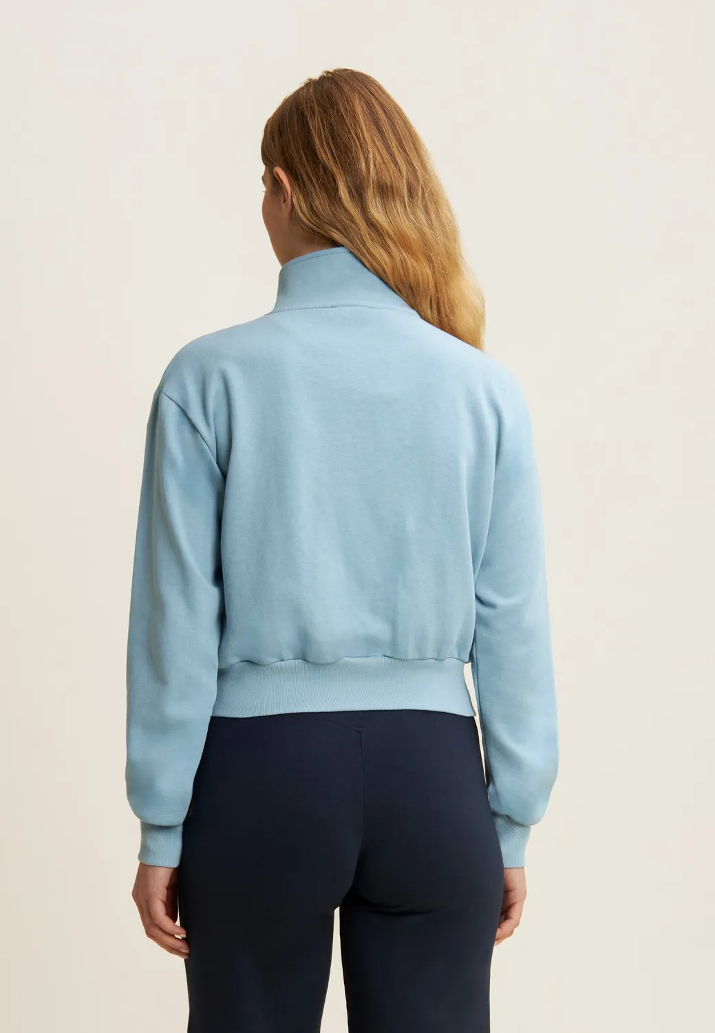 Freddy Cropped Hoodie French Terry Forget Me Not
