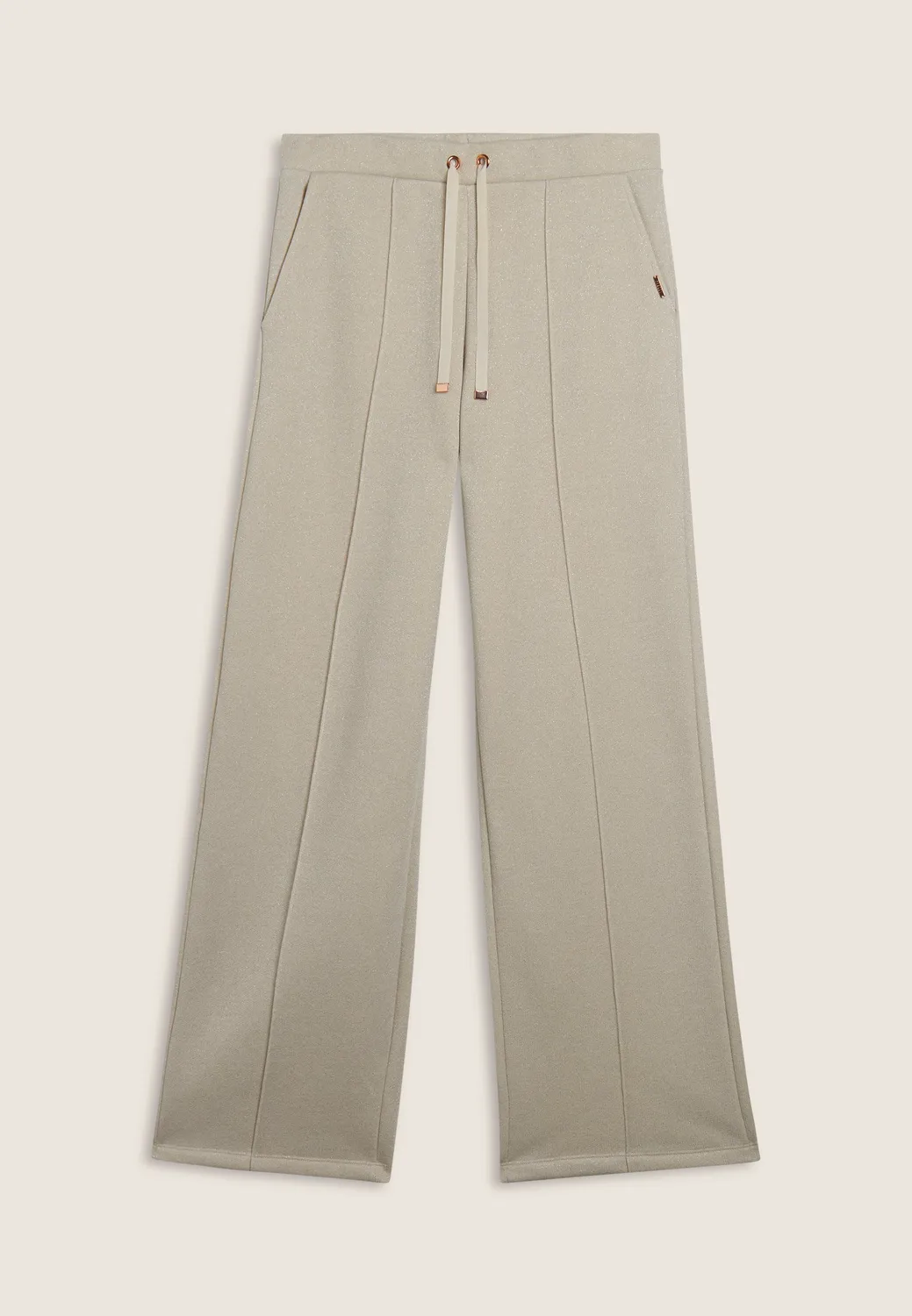 Freddy Damen Wide Leg Hose Mélange Lurex Chanterelle