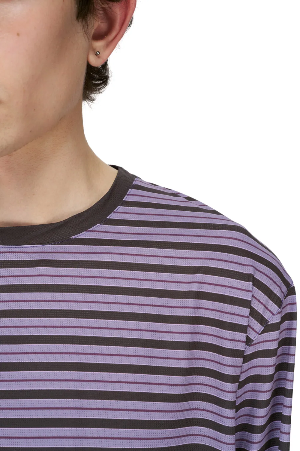 UNNA Striped LS Laufshirt Herren Grape Langarm