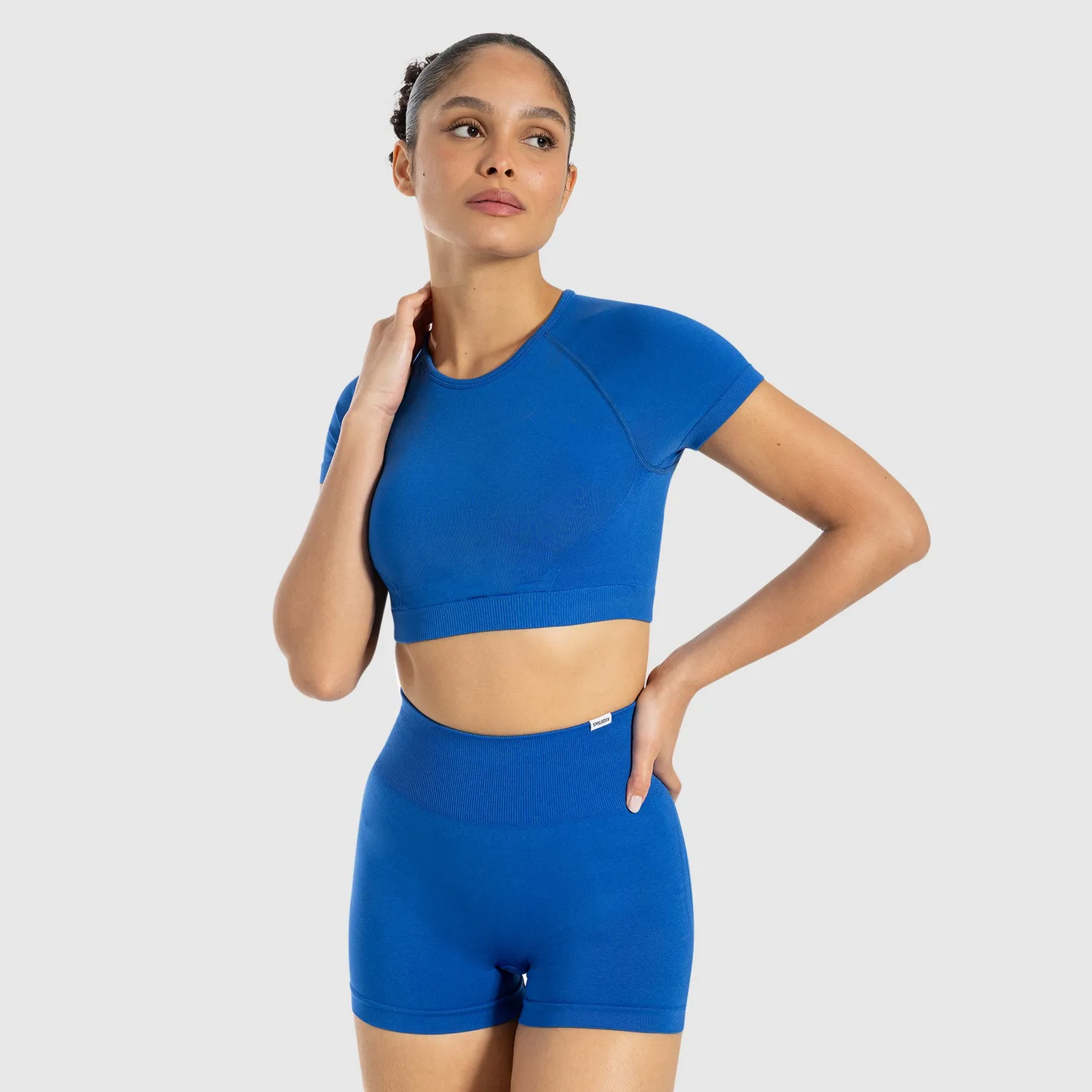 Smilodox Lunara Soheli Crop Shirt Schwarz nahtlos