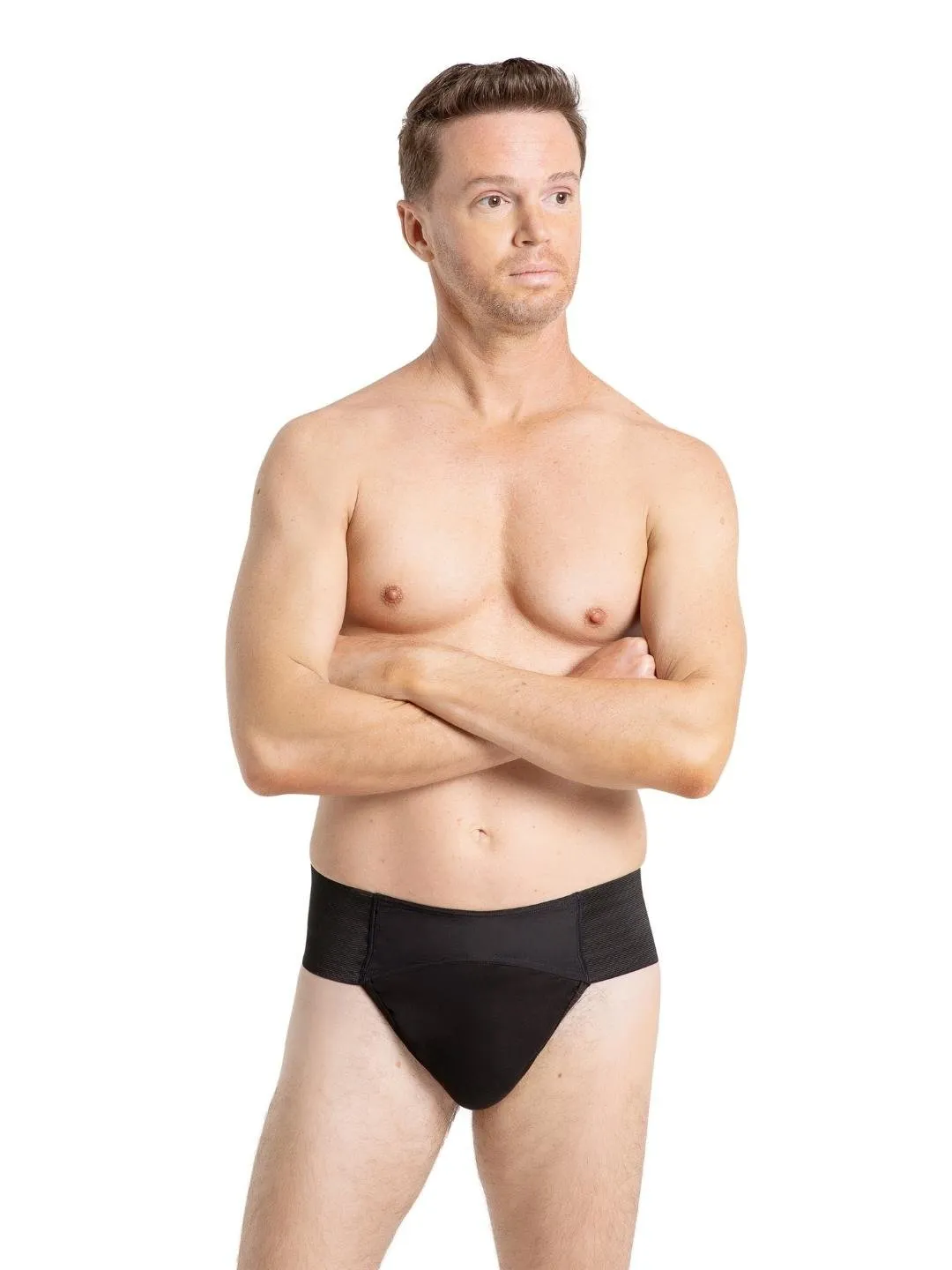 Capezio Quilted Cotton Panel Dance Belt Schwarz Baumwolle