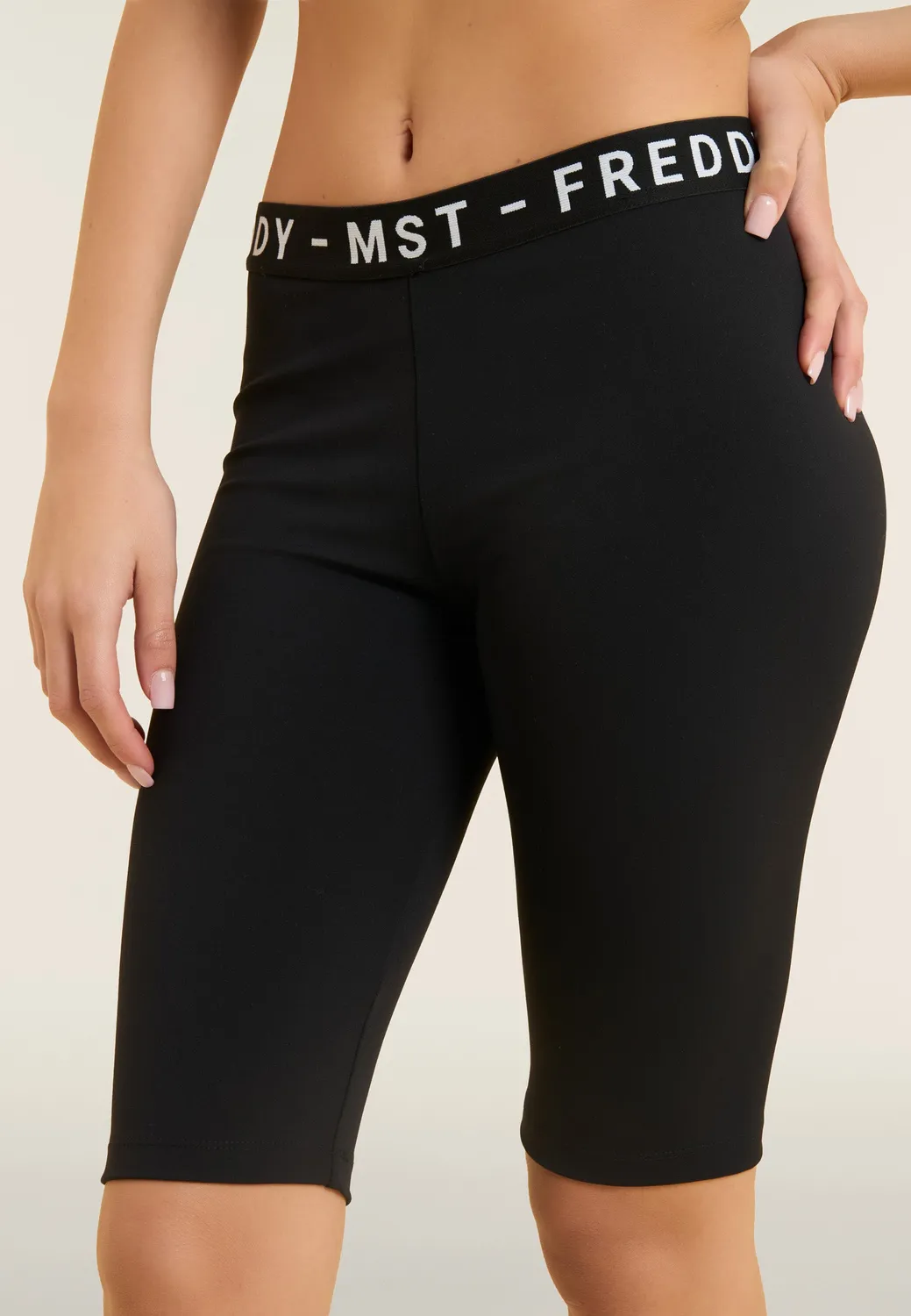 Freddy Biker Leggings schwarz Logo-Bund