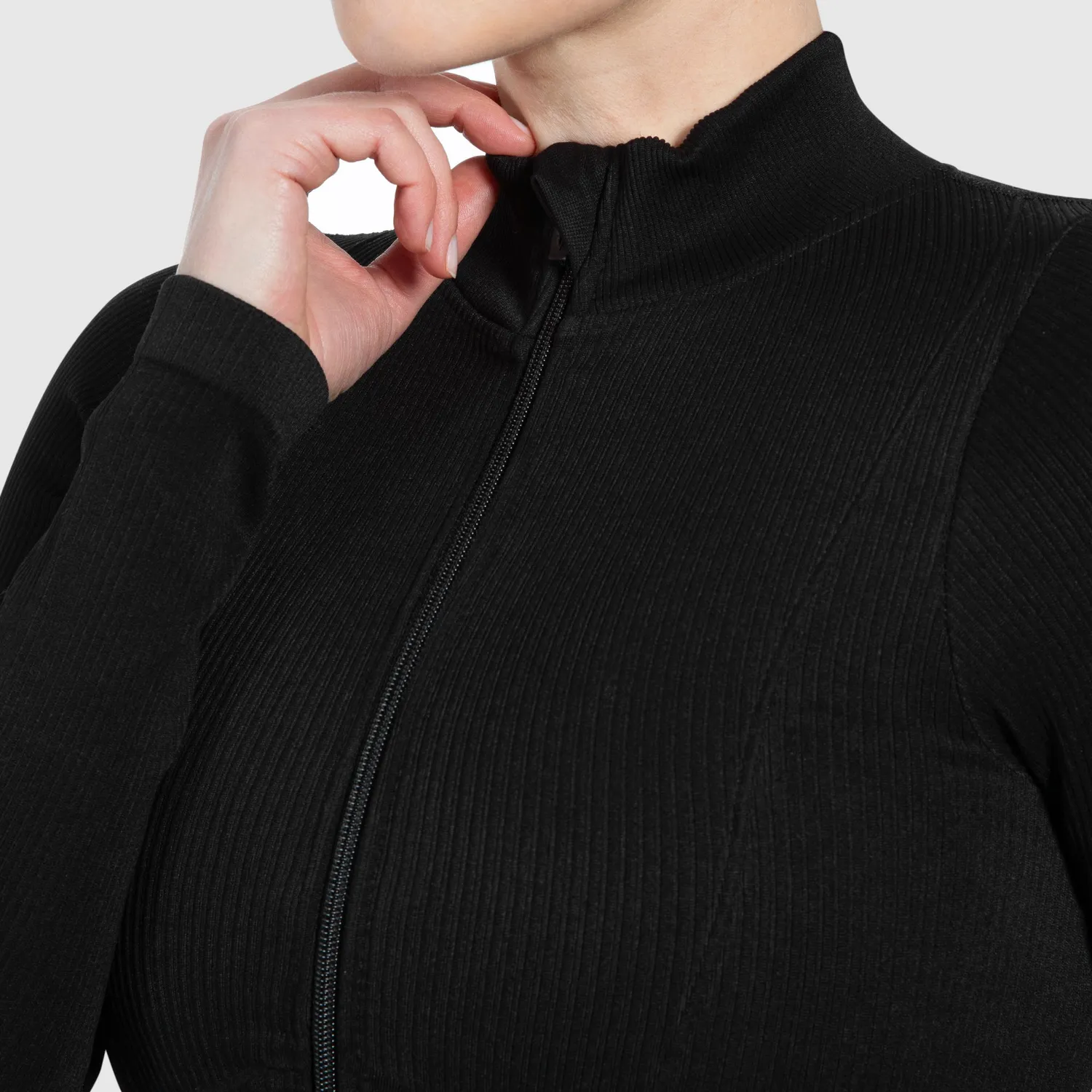 Smilodox Zeya Crop Trainingsjacke Schwarz Slim Fit