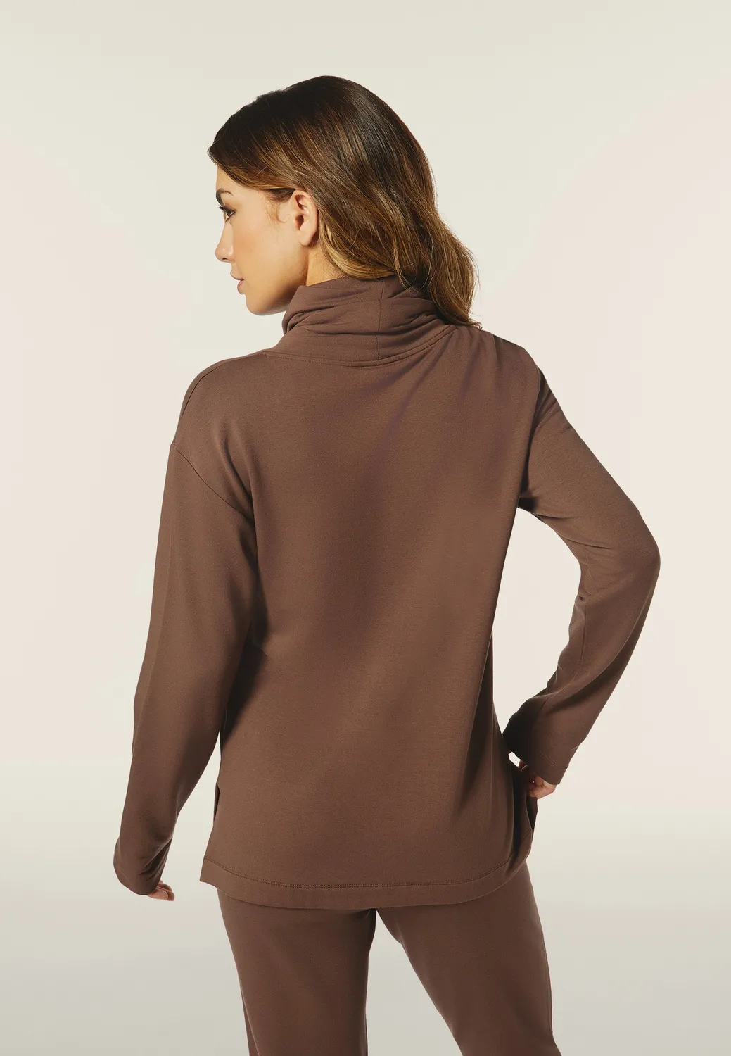 Freddy Sweatshirt Damen Rollkragen schwarz Viskose regular