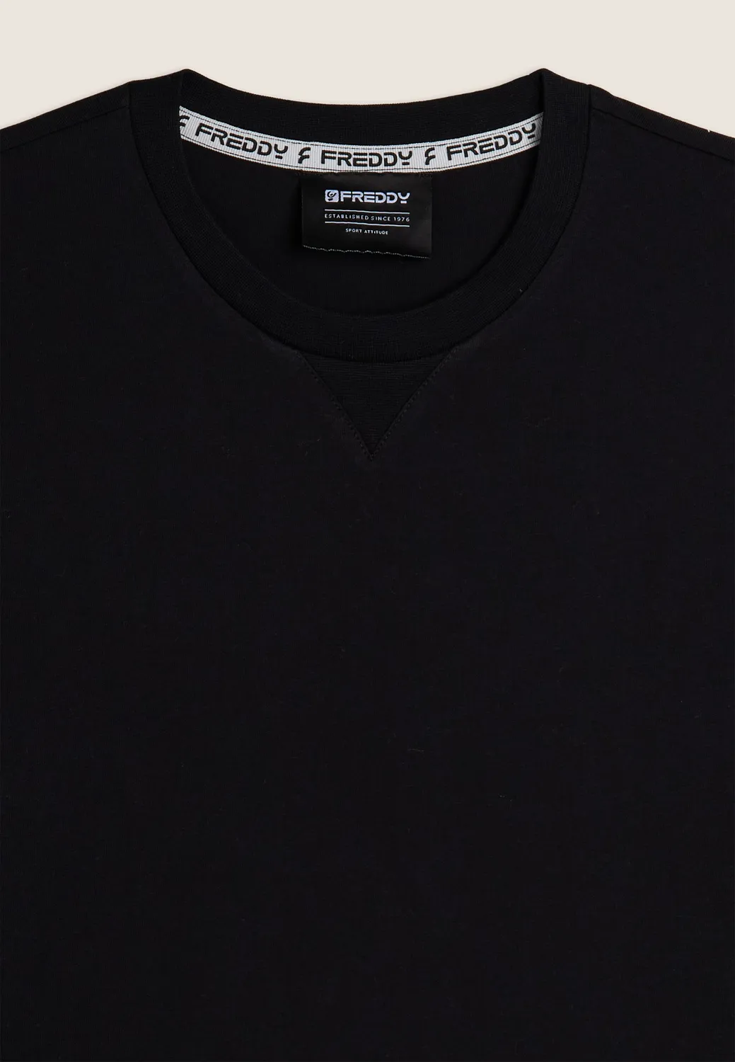 Freddy Langarmshirt Baumwolle Rundhals Black bequem