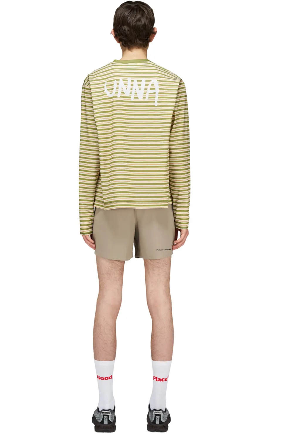 UNNA Striped LS Langarmshirt Sage Stripe recycelt