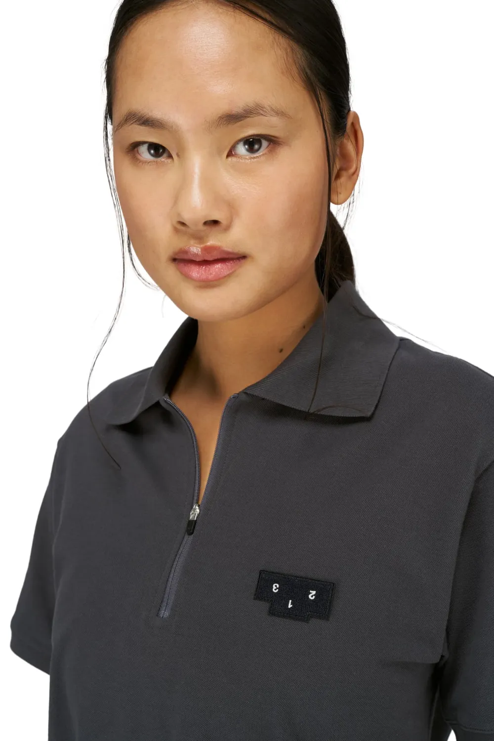 UNNA Polo Run Shirt W Poloshirt Off Black Bio-Baumwolle