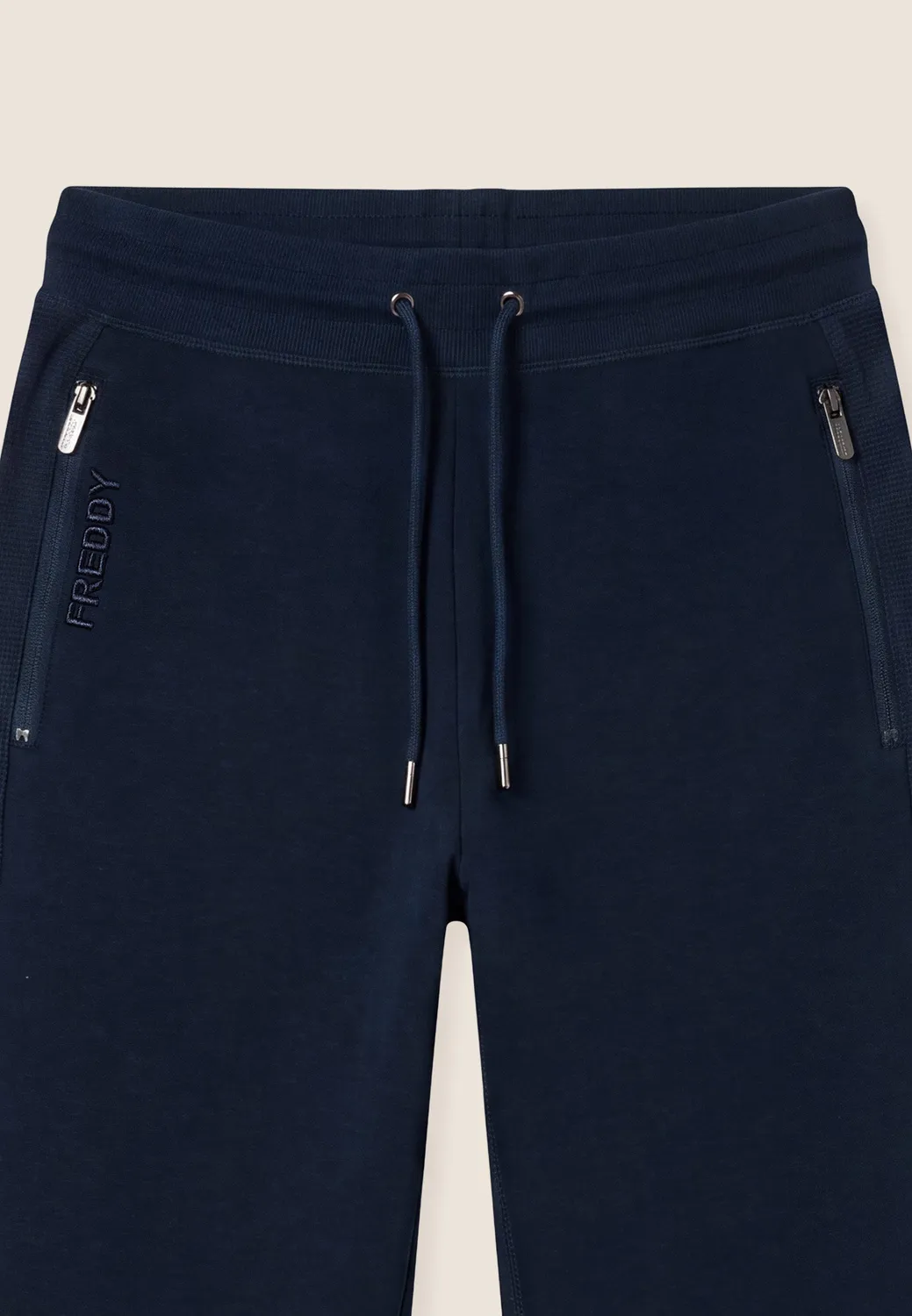 Freddy Herren Sporthose Dress Blue Karo-Einsatz gerade