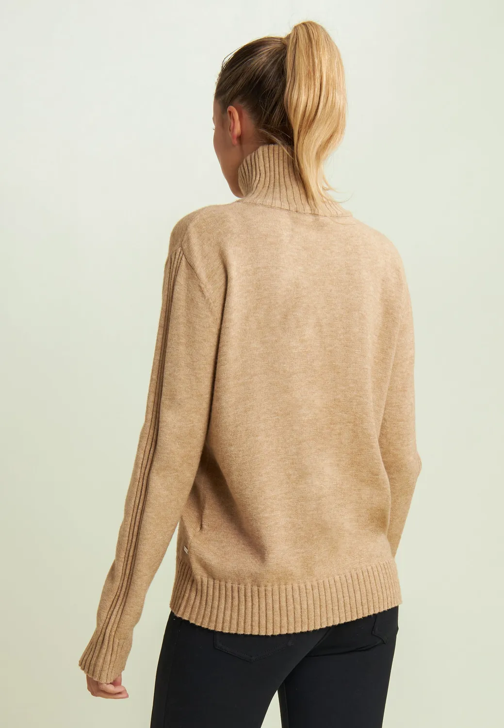 Freddy Zopf Rollkragenpullover Damen Melange Gray