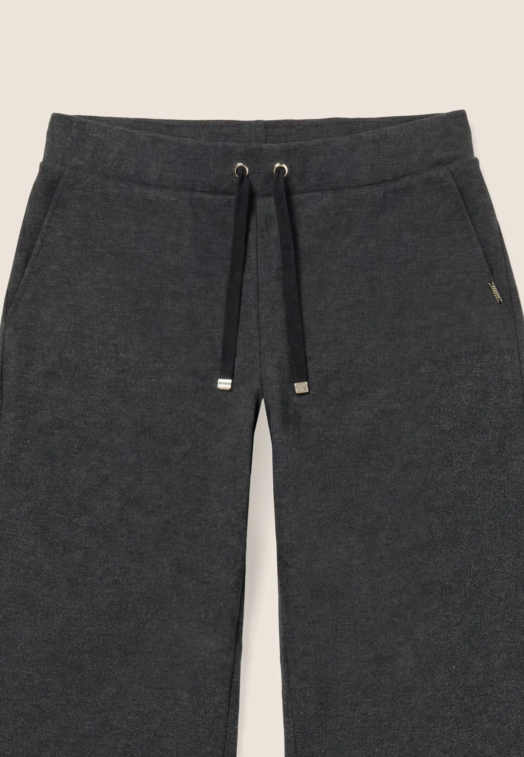Freddy Wide Leg Jogginghose Damen Schwarz meliert