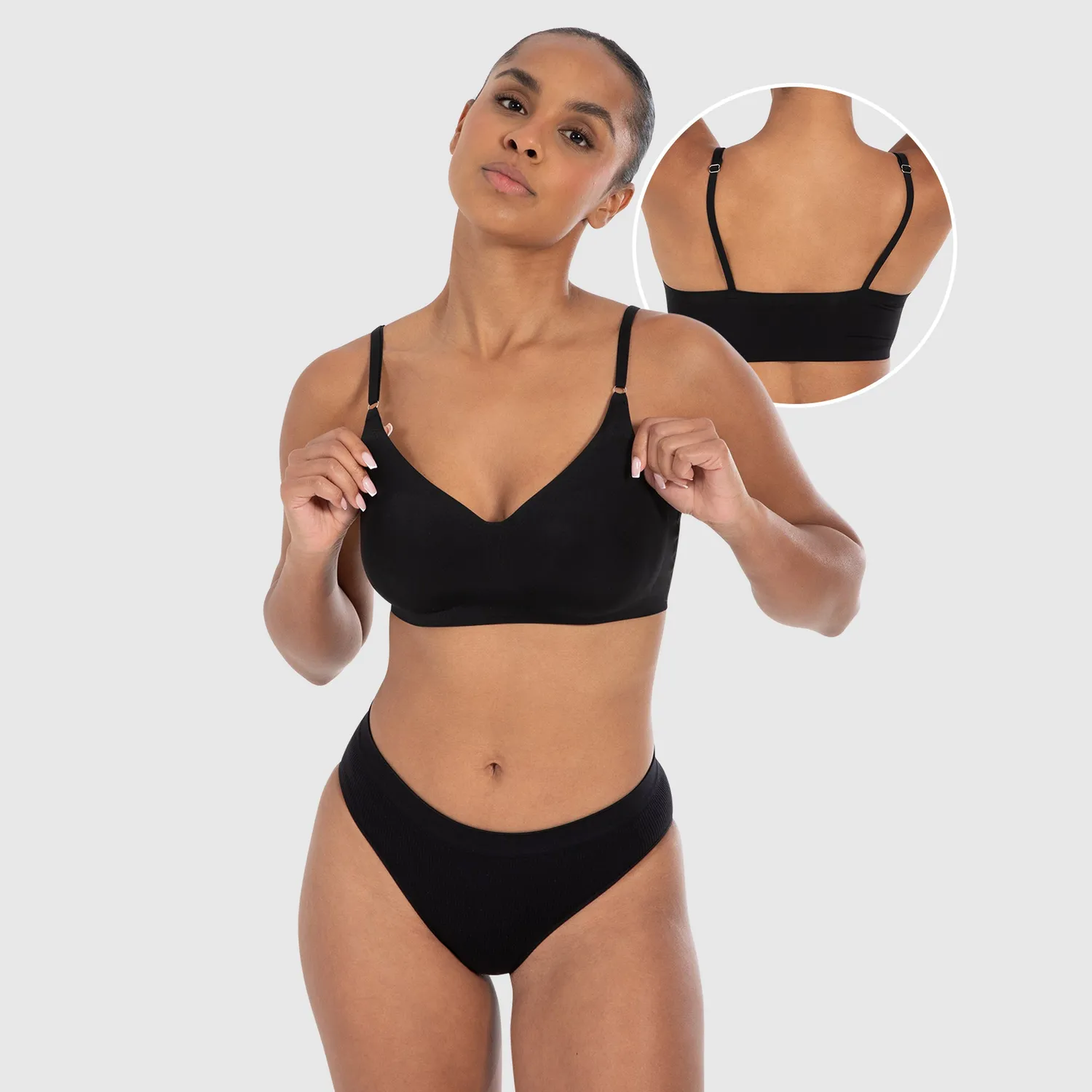 Smilodox Nysa Bralette mit Cups Schwarz nahtlos