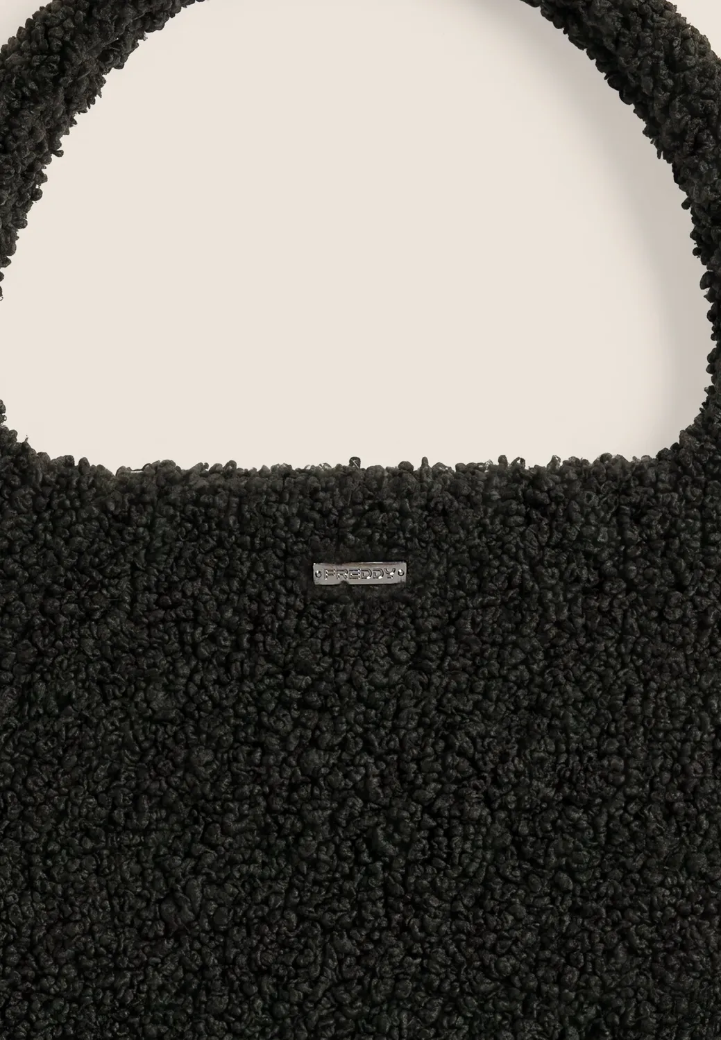 Freddy Damen Schultertasche Sherpa Schwarz Plüsch