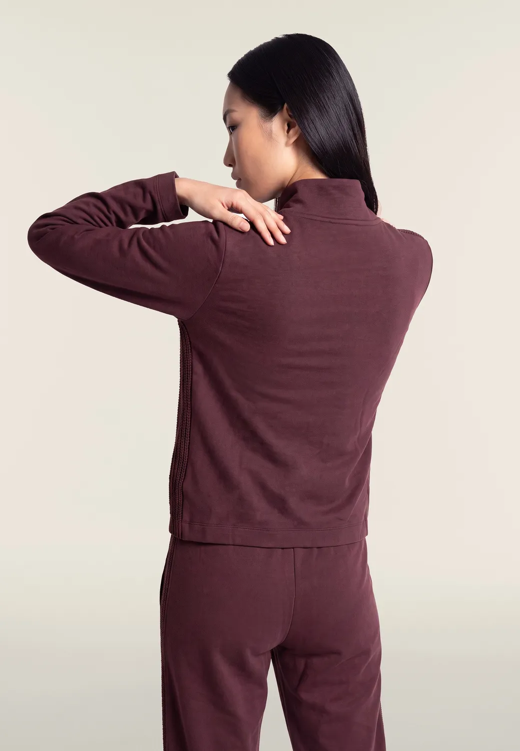 Freddy Slim Ripp Sweatjacke Damen Decadent Chocolate figurbetont