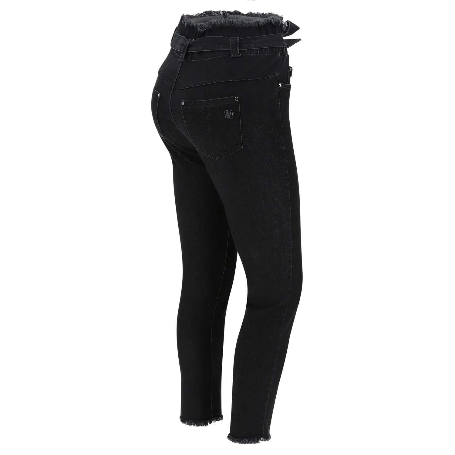 Freddy Black 7/8 Jeans High Waist Gürtel schwarz