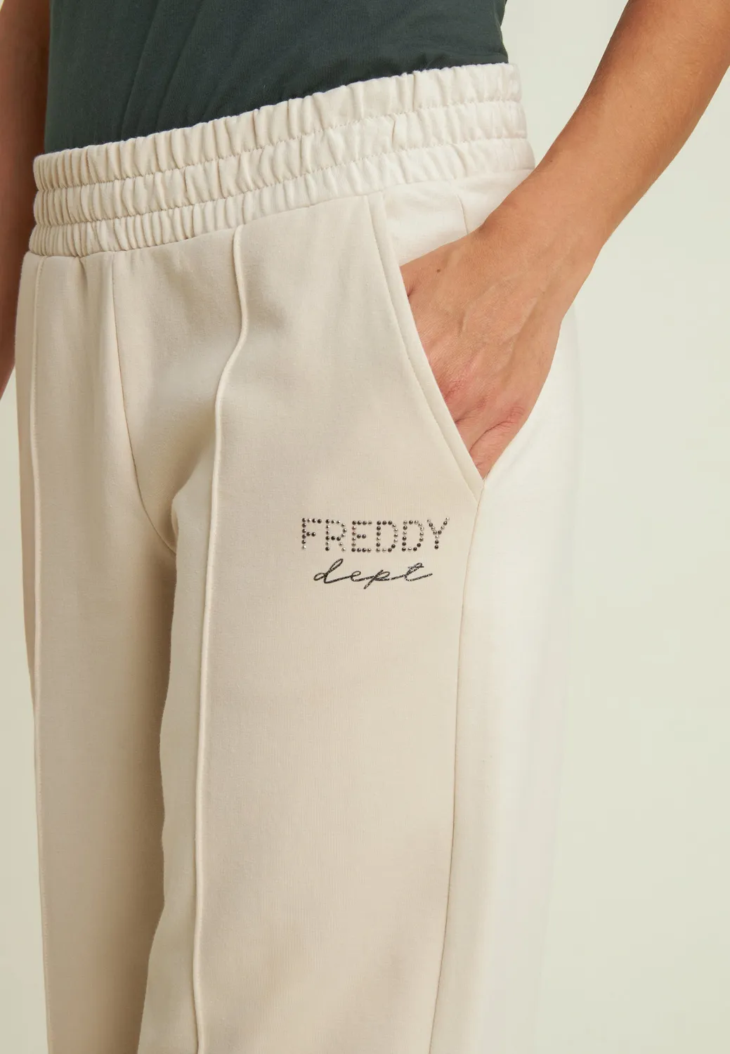 Freddy Wide Leg Sweathose Schwarz mit Biesennaht