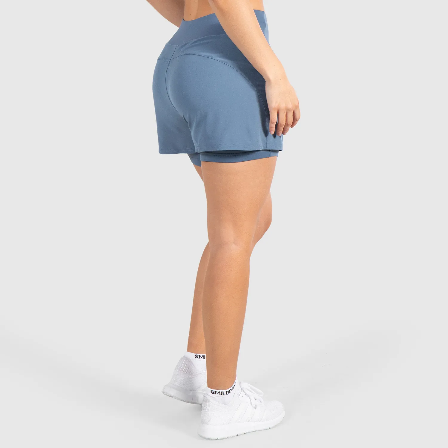 Smilodox Advance Pro 2in1 Shorts Damen Schwarz blickdicht