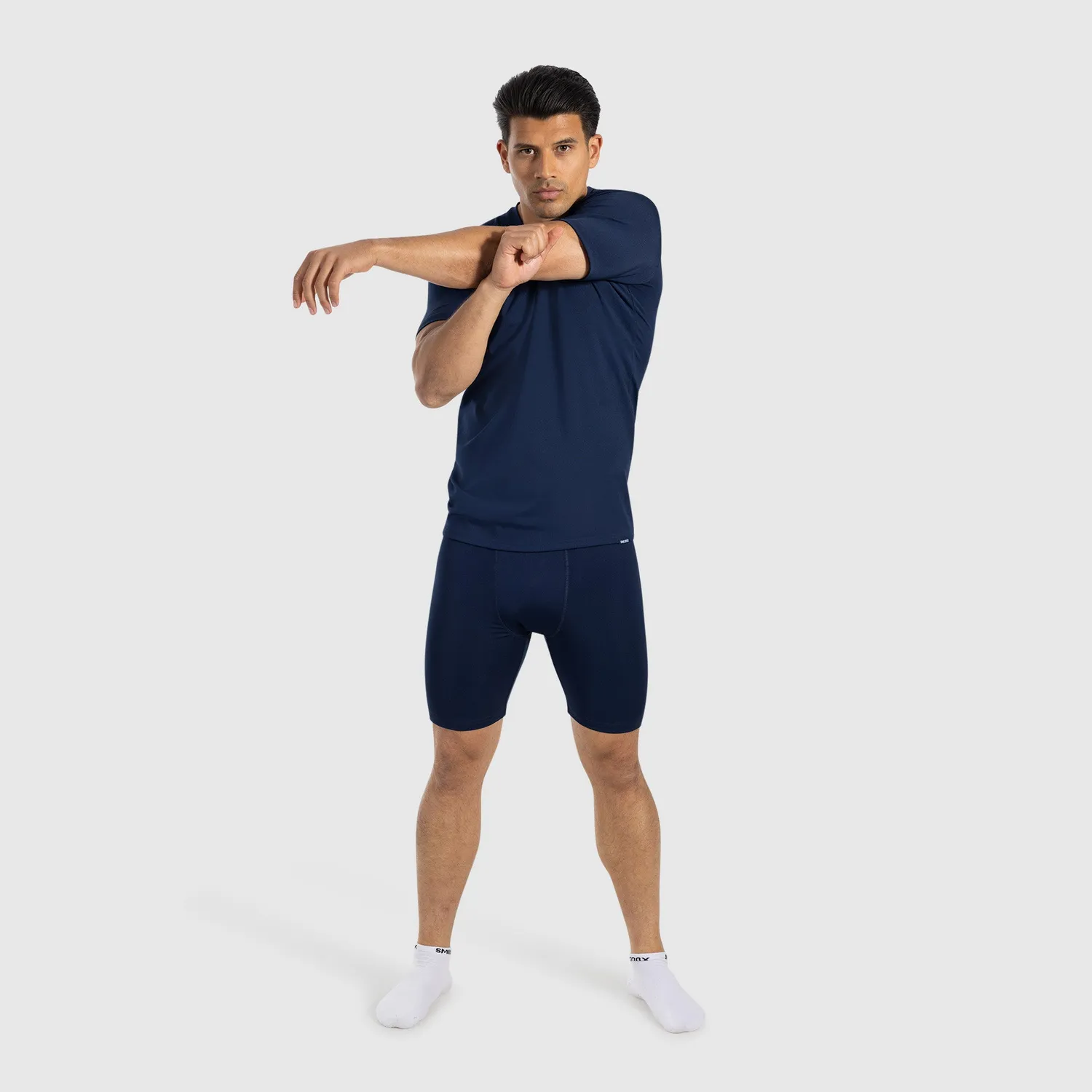 Smilodox Zeyn T-Shirt Herren Marineblau Slim Fit