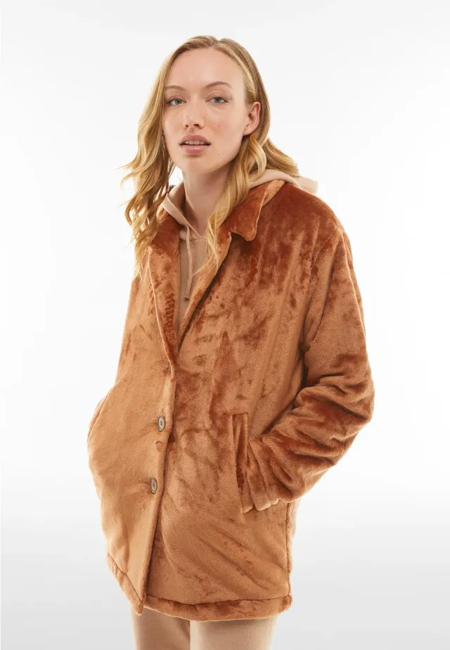 Freddy Teddy Mantel Oversize Thrush Plüsch warm