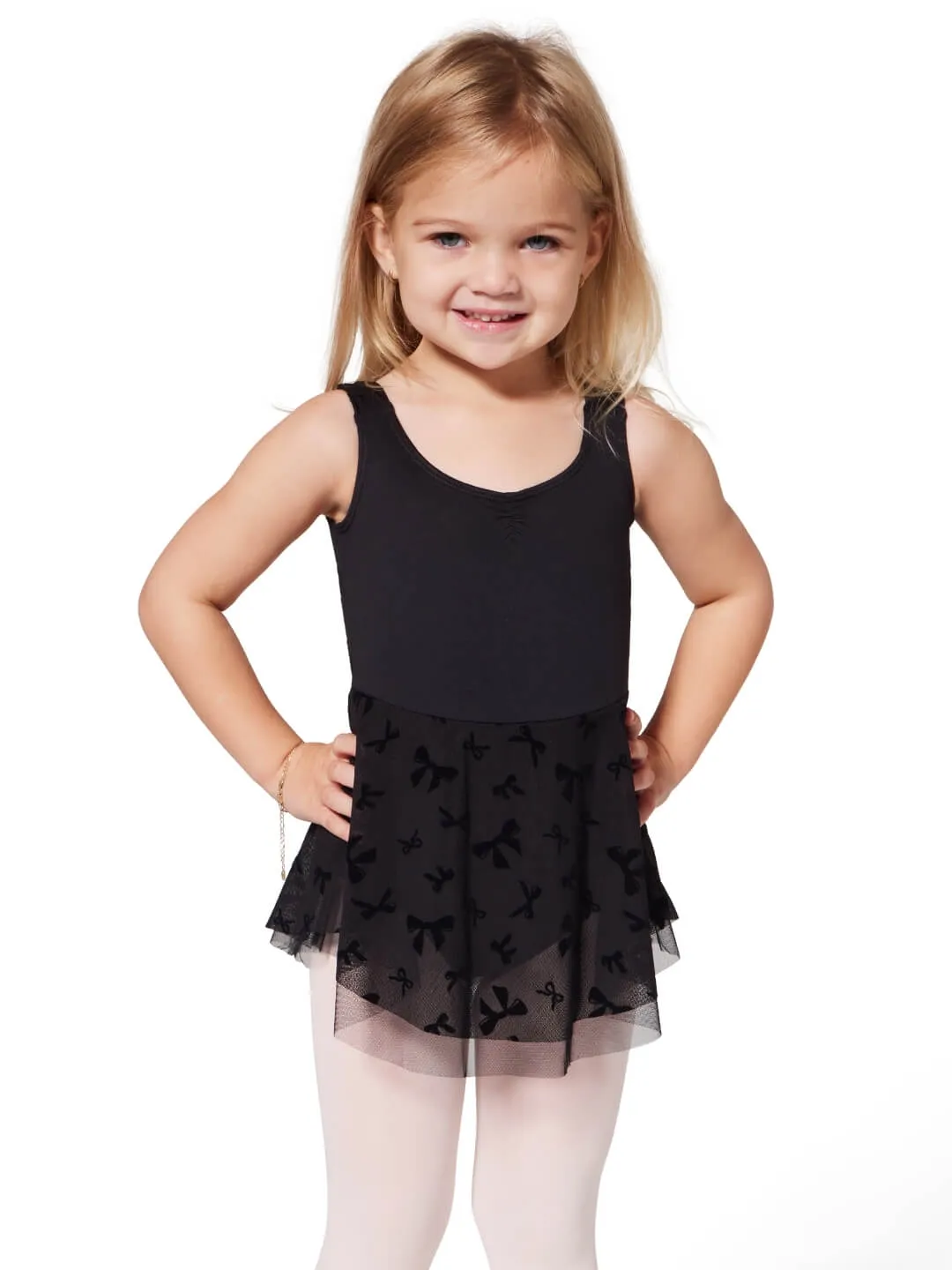 Capezio Applause Trikotkleid Kind Schwarz Schleifen-Mesh