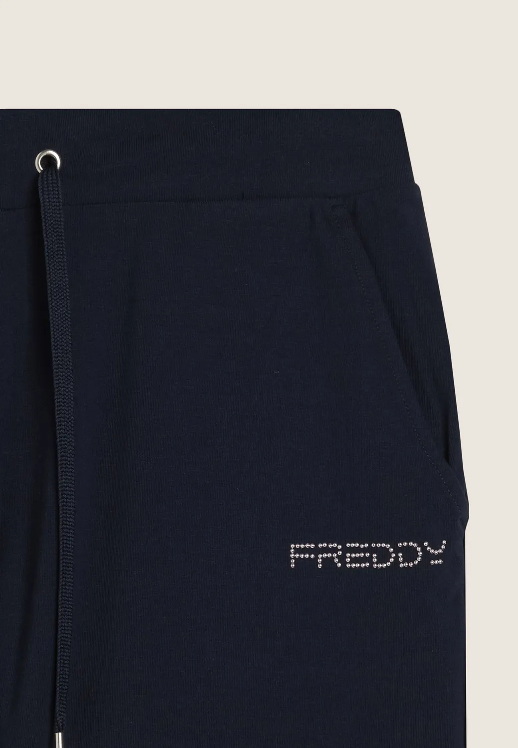 Freddy Shorts Damen Schwarz Jersey Kordelzug Taschen