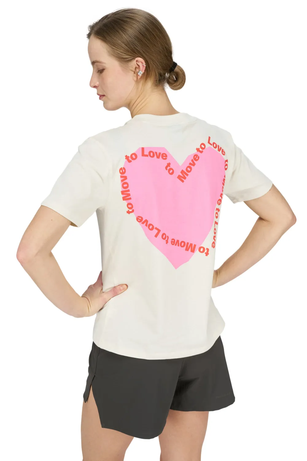 UNNA Heart T-shirt W T-Shirt Vanilla White Bio-Baumwolle