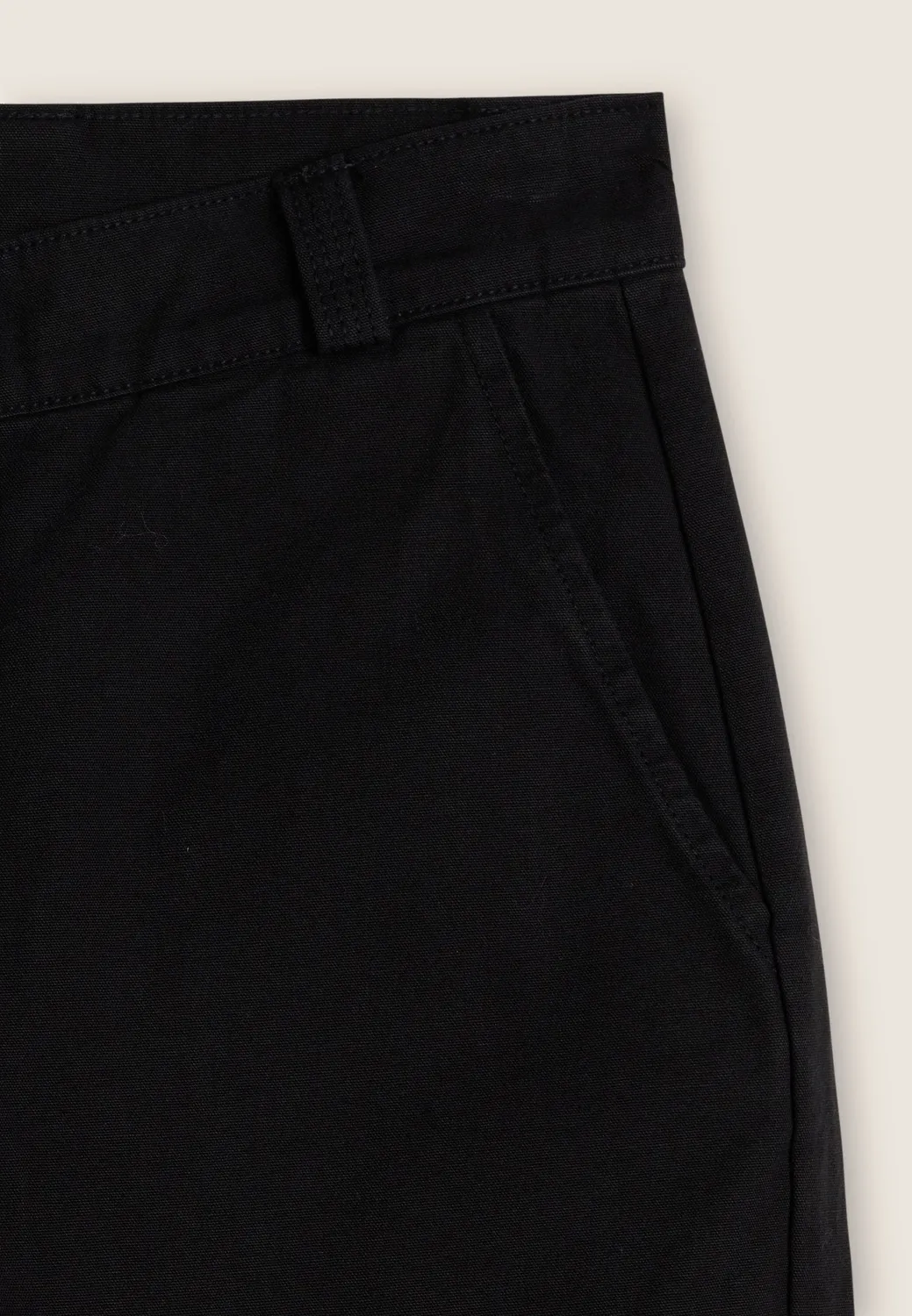 Freddy Cropped Slim Fit Baumwollhose Schwarz blickdicht