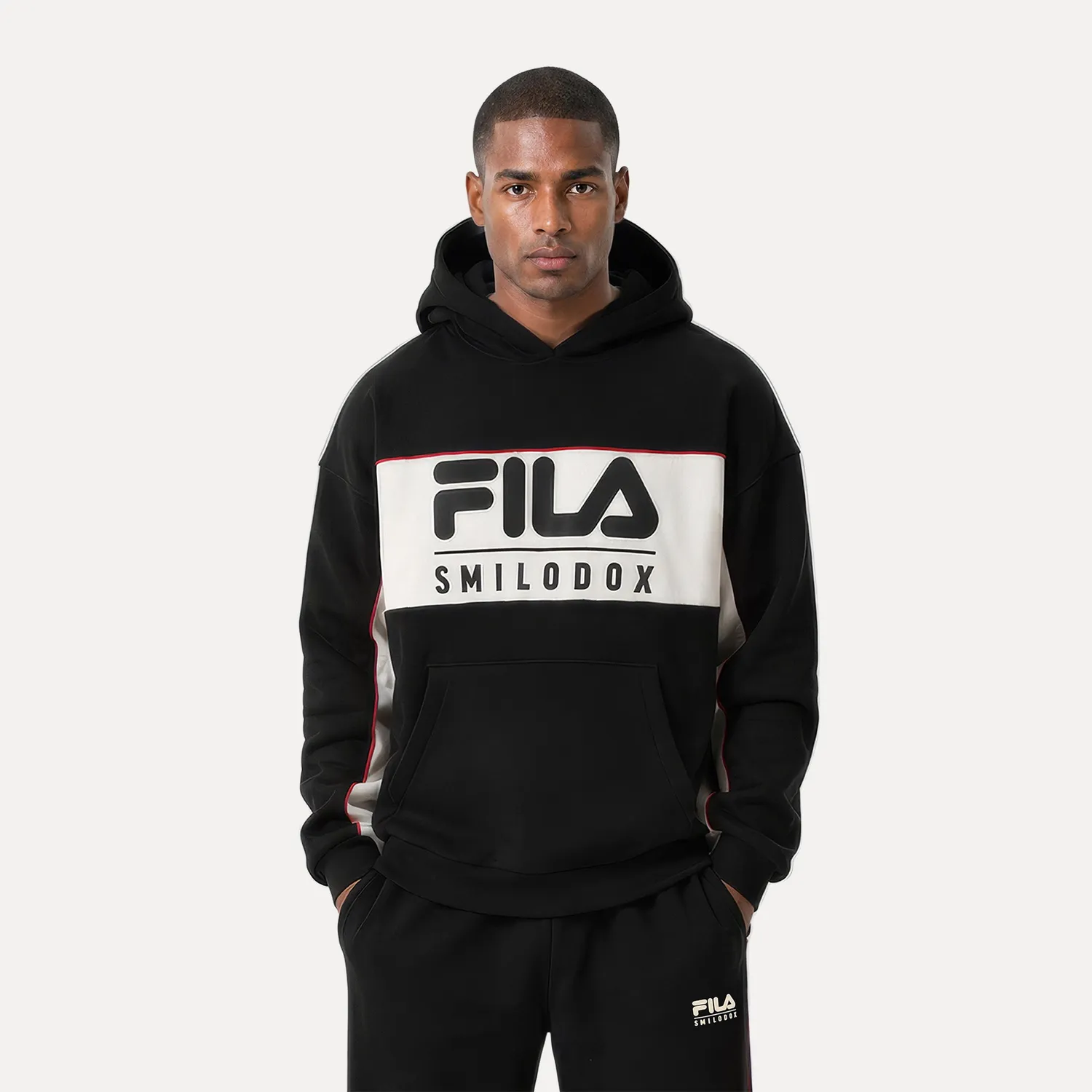 SMILODOX x FILA Tremiti Hoodie Schwarz Herren