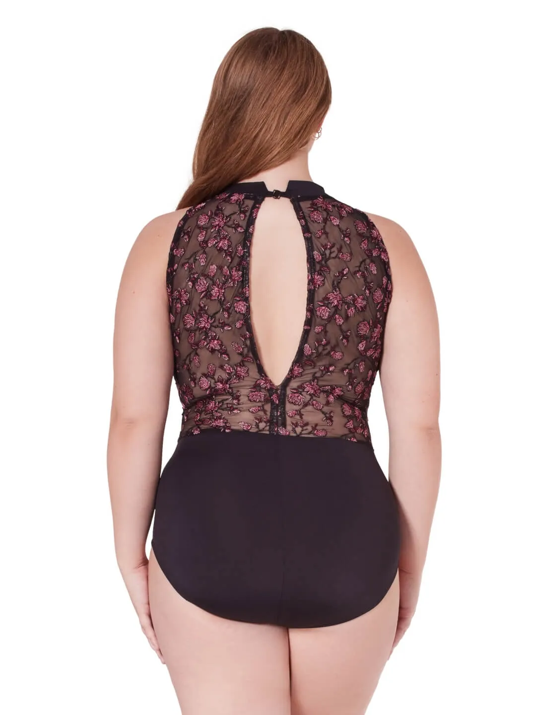 Capezio Ornate Romance F12403W Ballettanzug Schwarz Hoher Kragen